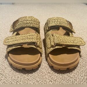 Prada Woven Raffia Sandals
